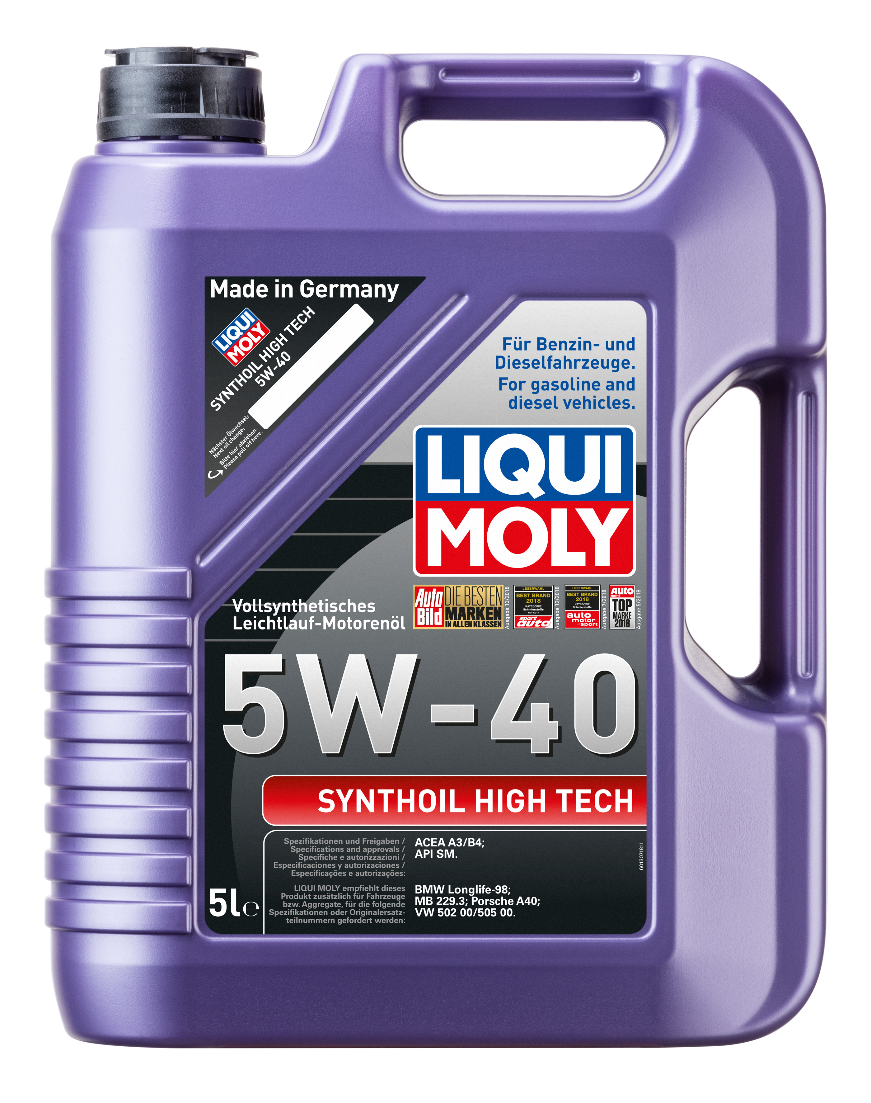 ACEITE 5W40 SYNTHOIL HIGH TEC